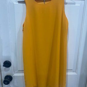 Yellow NAKED ZEBRA summer dress w/zipper back (Womens Small)